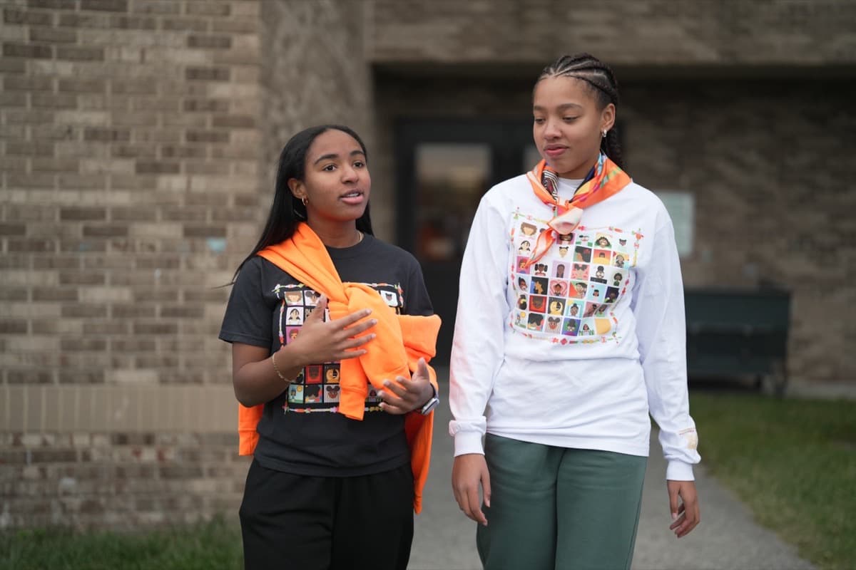 Family members engaging with technology